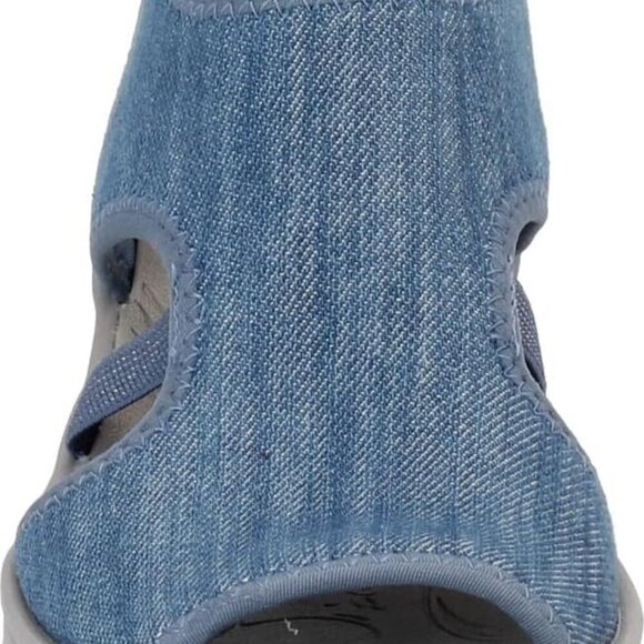 Womens Dream Ankle Straps Denim Slip-On Sandals Size 7.5 Synthetic Sole - Picture 2 of 6